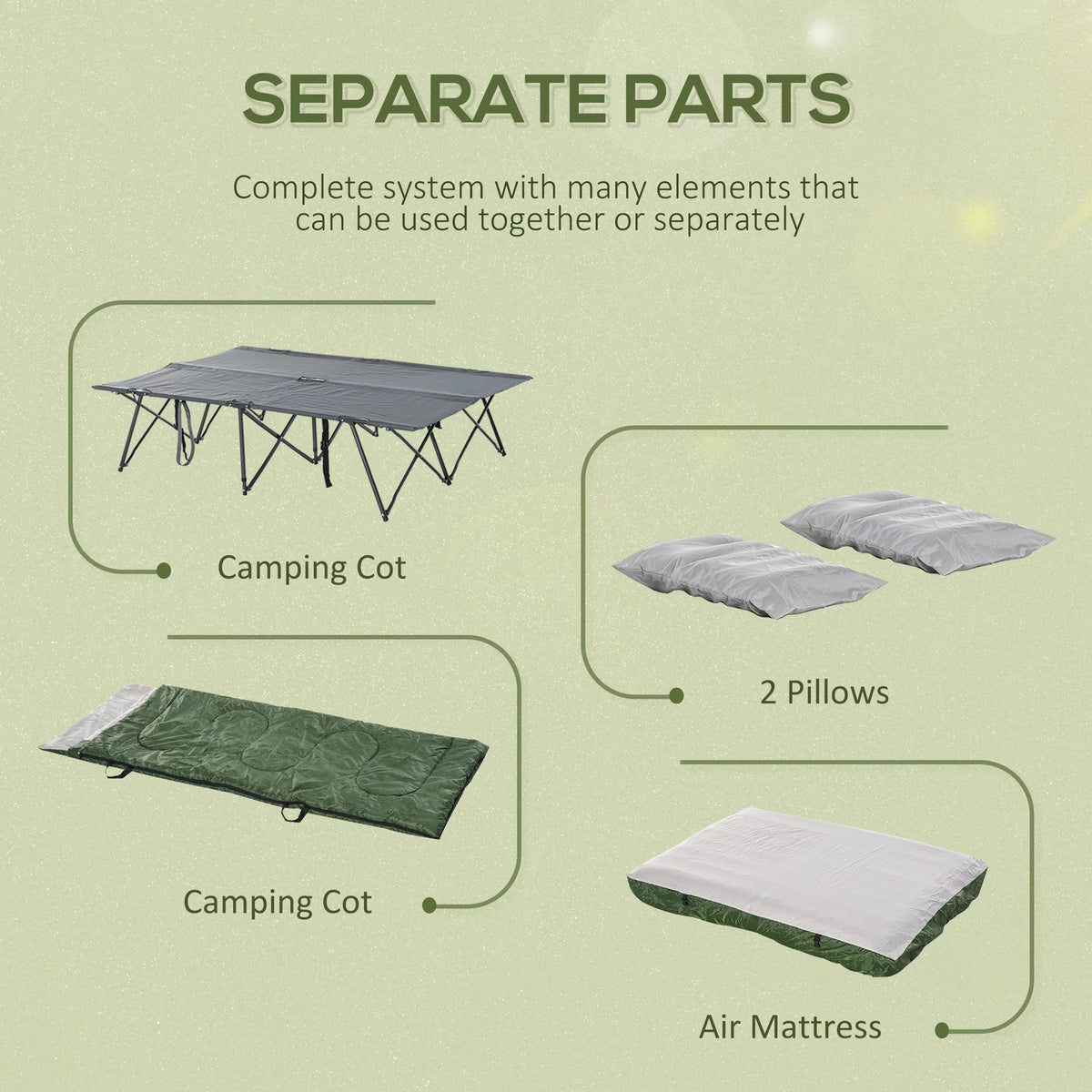 Folding Camping Cot Set with Sleeping Bag and Carry Bag E411905