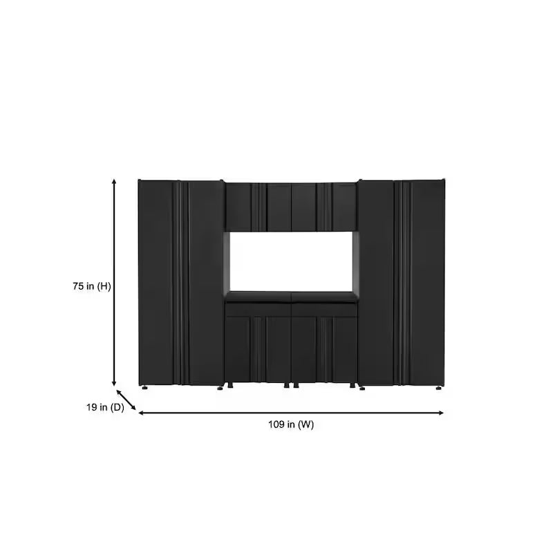 6-Piece Welded Steel Garage Storage System in Black Y817101