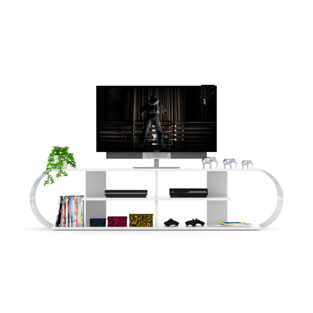 White-Blue Wood Finish TV Unit K5850