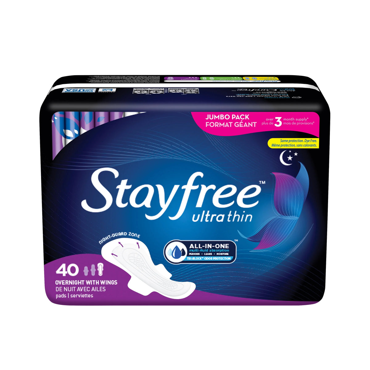 Ultra Thin Overnight Pads With Wings, 40 Ct Y27925