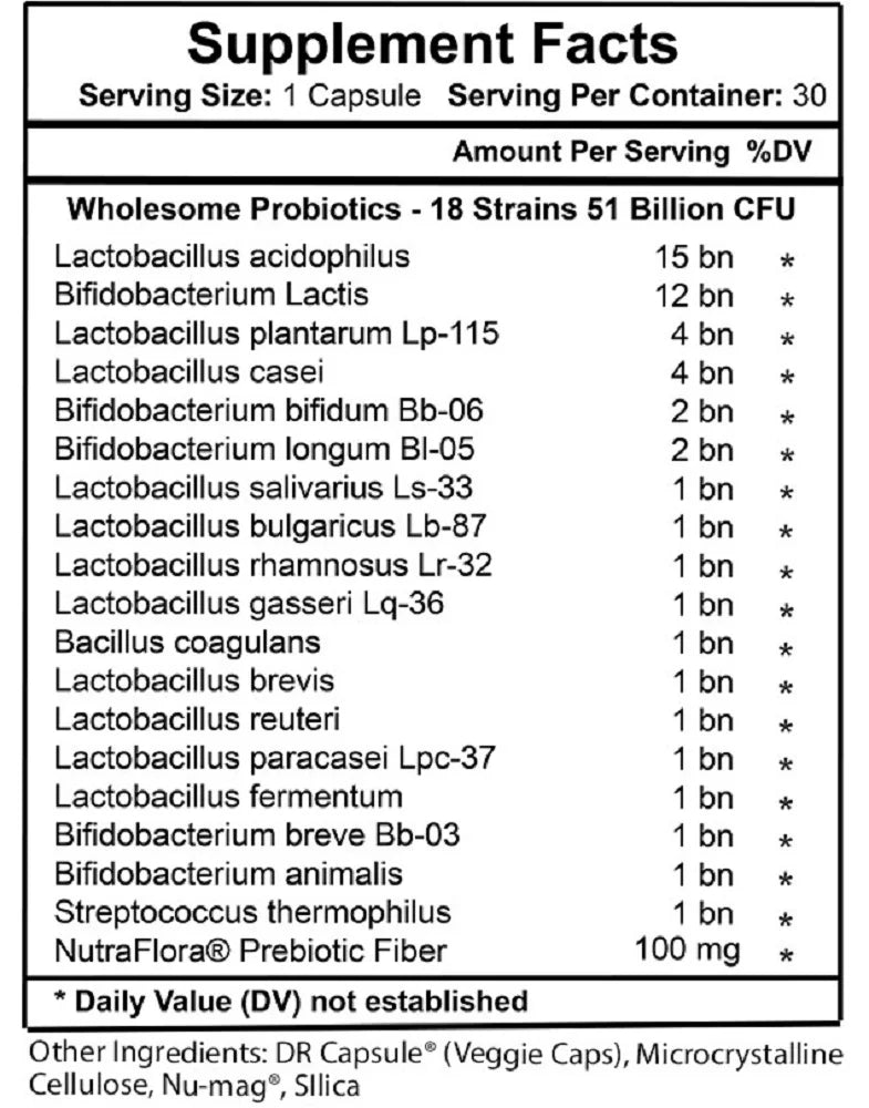 Probiotics 51 Billion CFU 18 Strains J360798