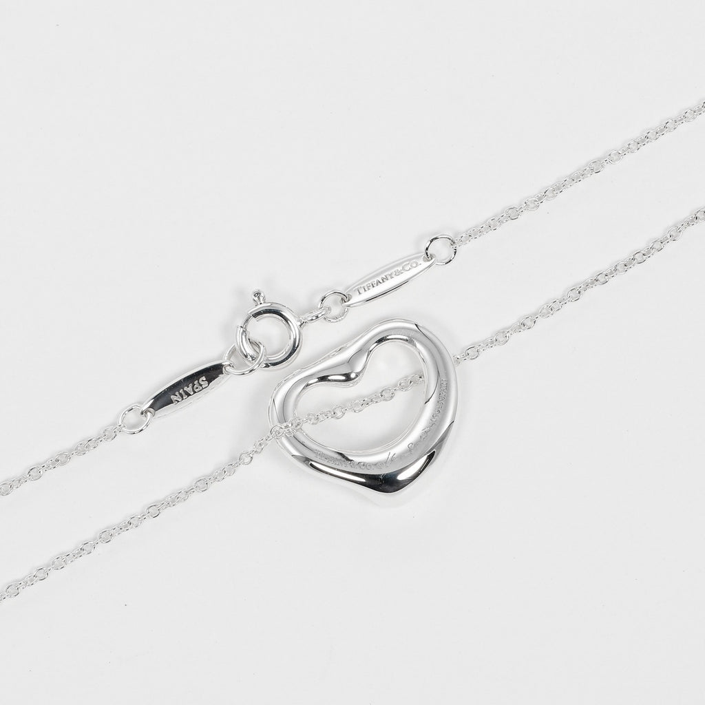 Open Heart Necklace 925 Silver Pink Sapphire W636