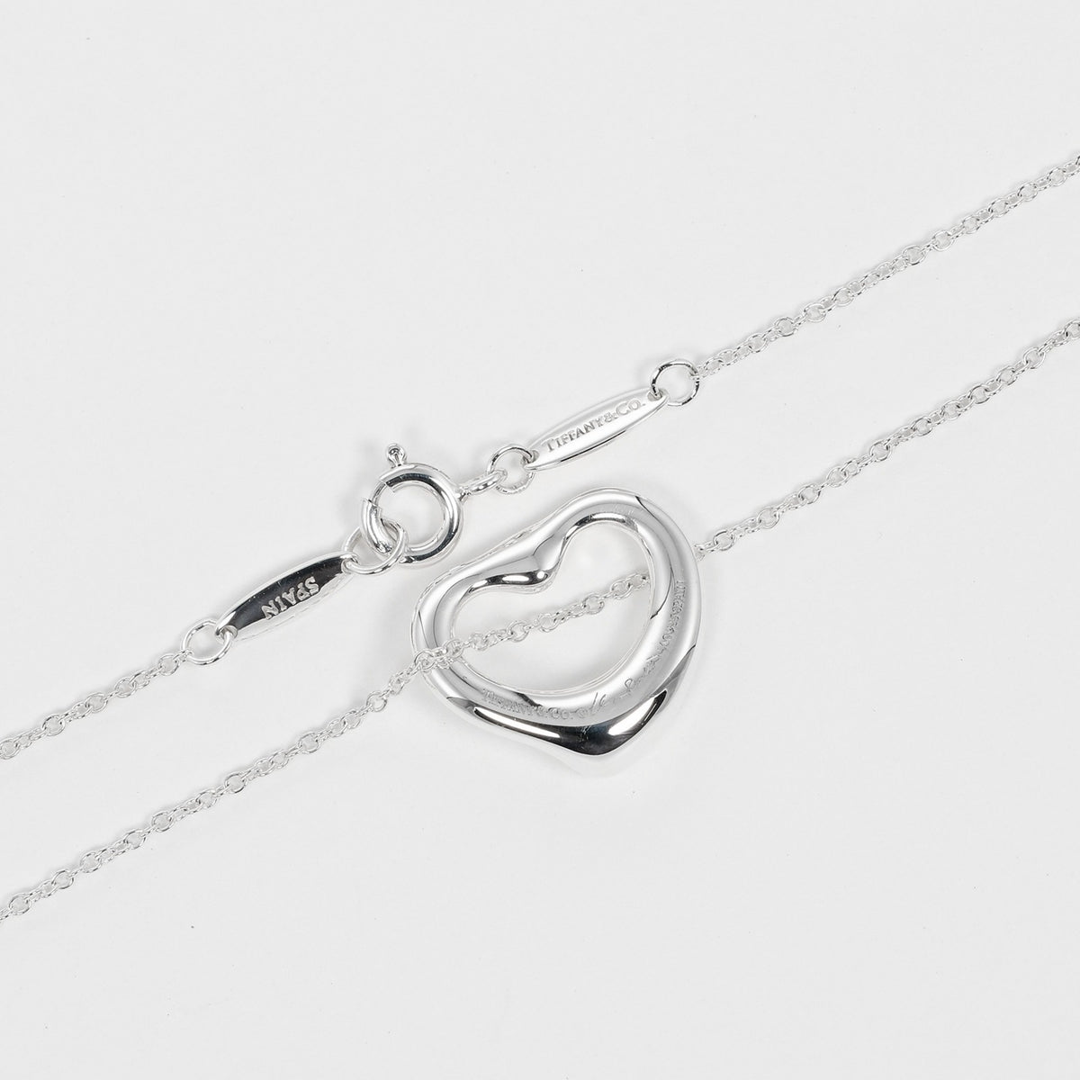 Open Heart Necklace 925 Silver Pink Sapphire W636
