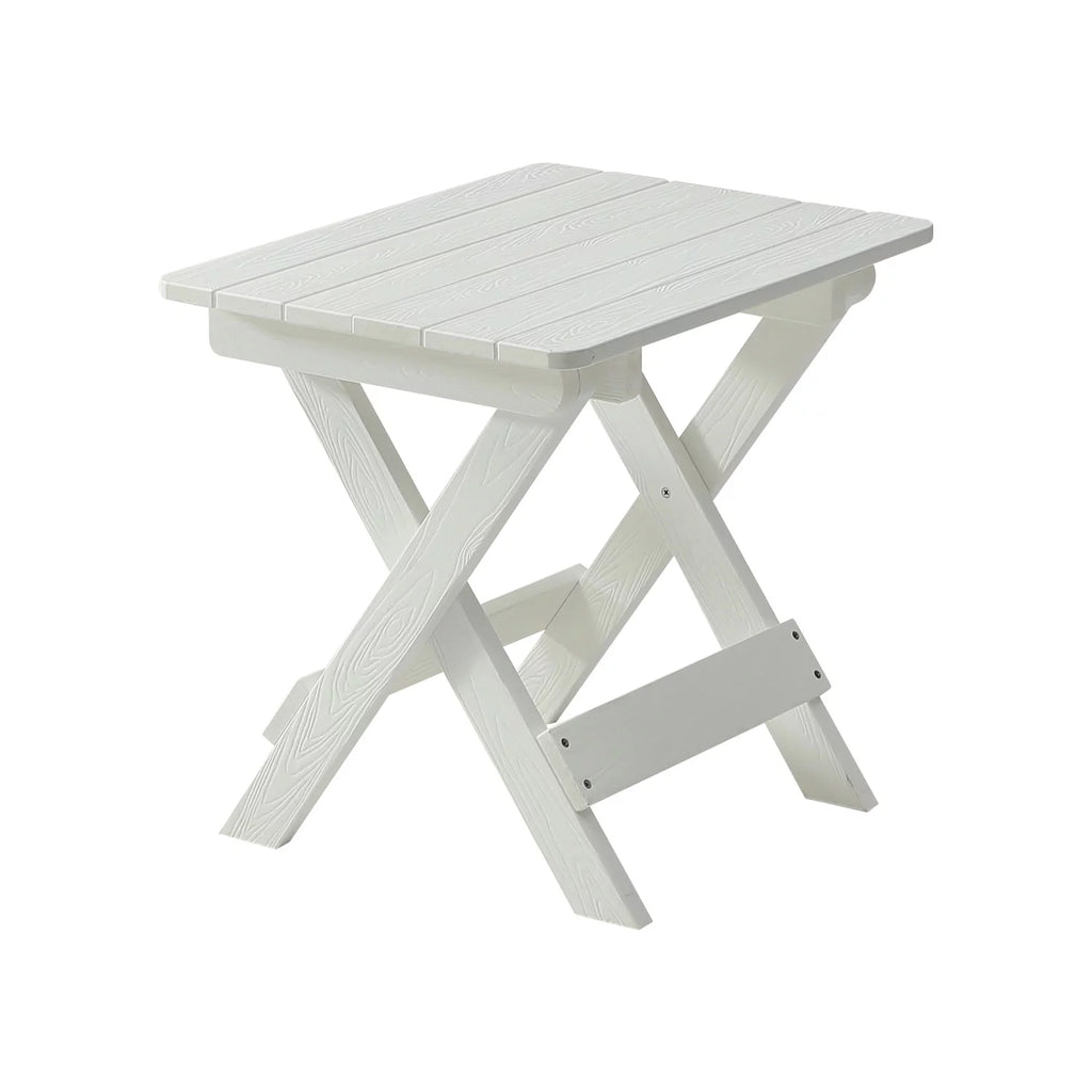 Foldable Small Table and Chair Set with 2 Chairs White Q51491