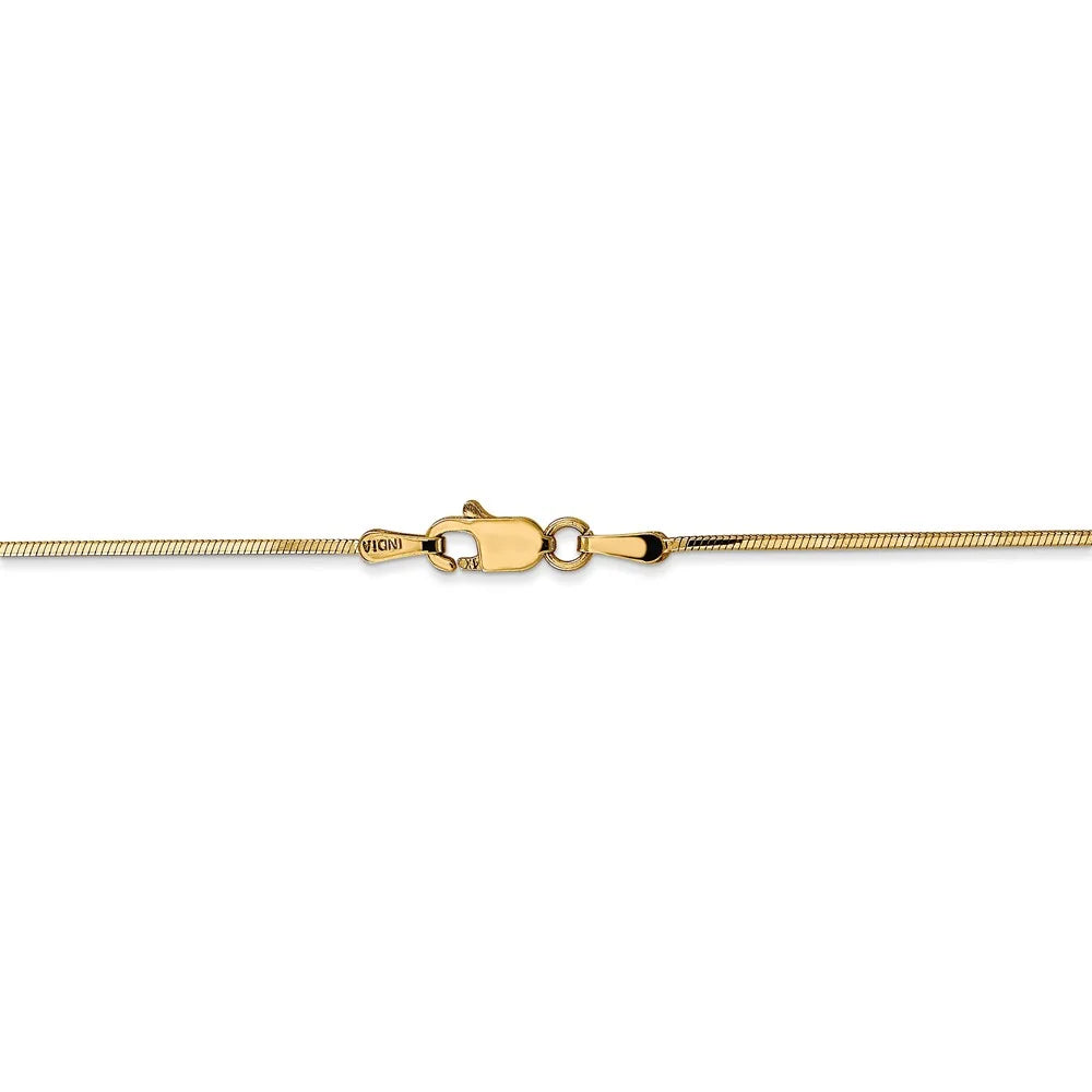 14kt Yellow Gold 1.2mm Octagonal Snake Chain 30 inch Lobster Clasp M5589