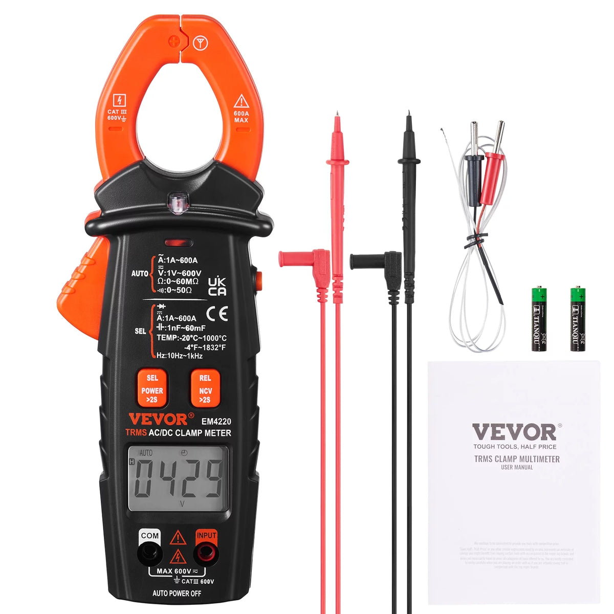 6000 Counts True RMS Digital Clamp Meter O73067