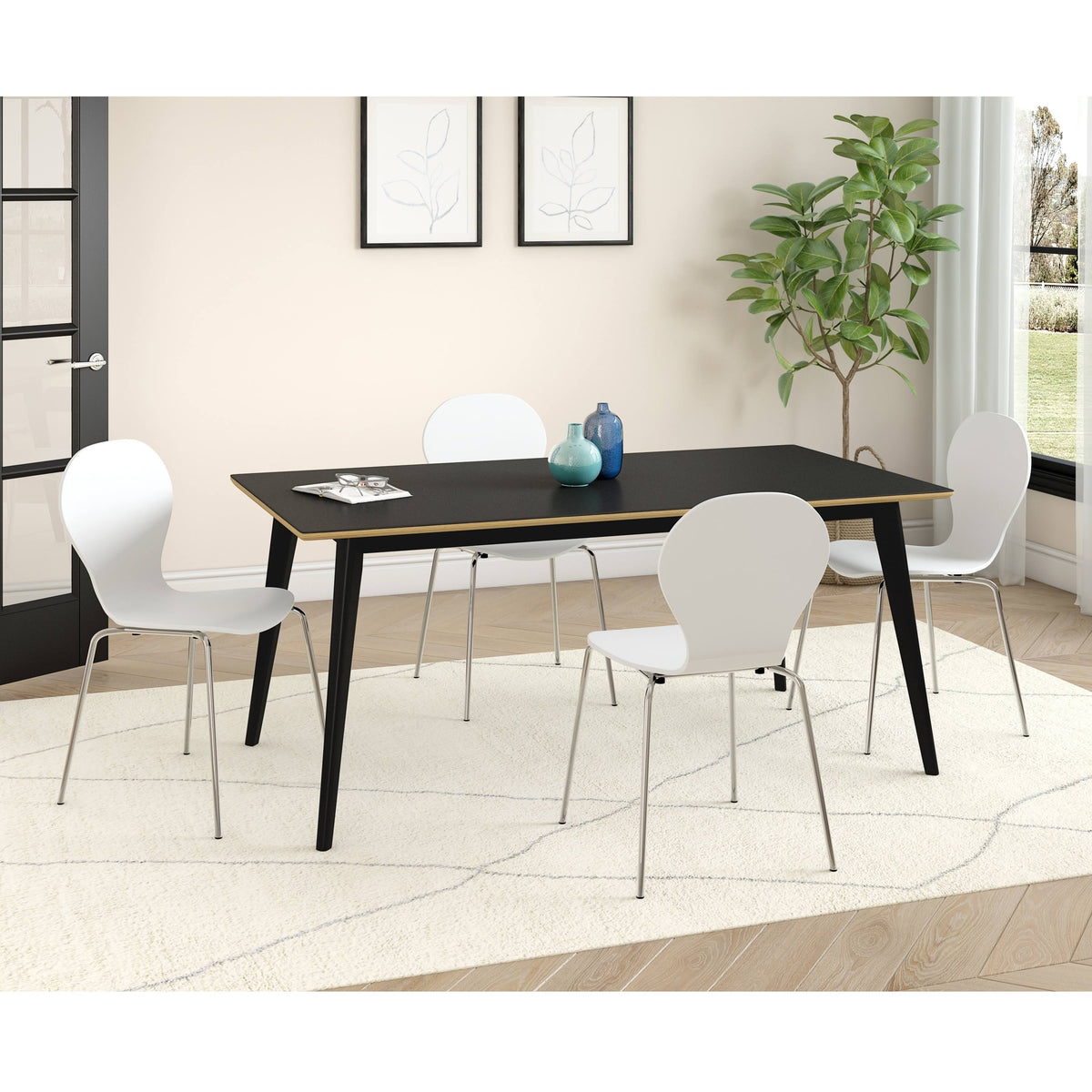 White/Natural Rectangular Dining Table S748008