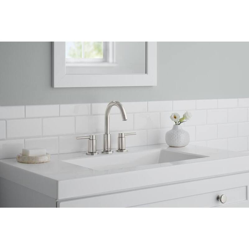 8 in. Widespread Double-Handle High-Arc Bathroom Faucet in Polished Nickel P788