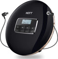 Portable CD Player with LCD Display Anti-Skip Headphones USB Cable Black Pack of 2 H128