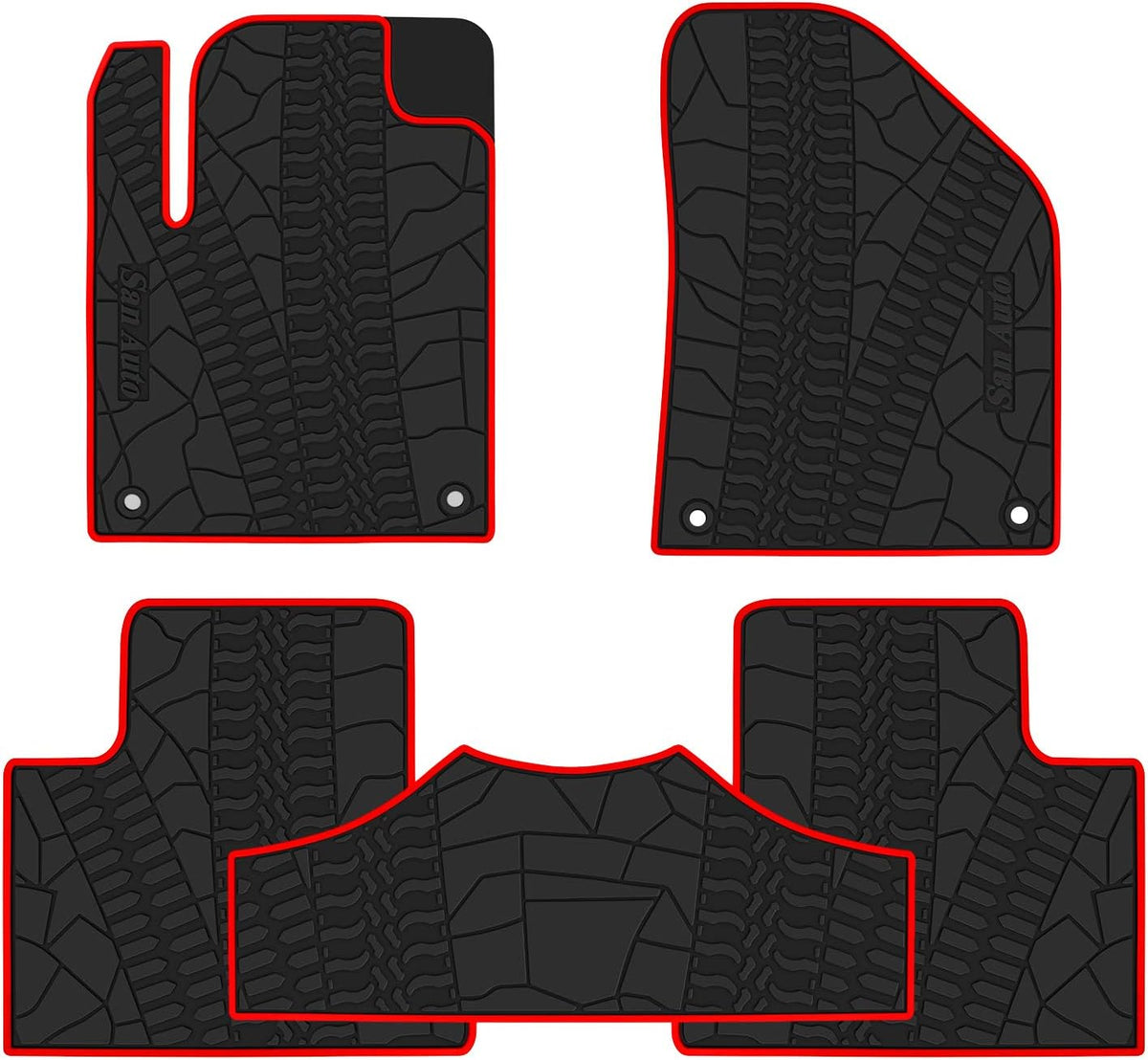 Cargo Liners Trunk Mats Full Black Rubber Pack of 2 I15448