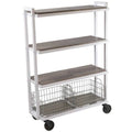 White 4 Shelf Mobile Bookcase Y79280