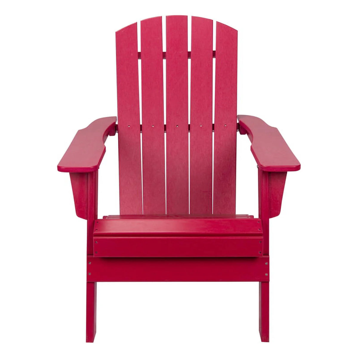Red All-Weather Resin Folding Adirondack Chair J123526