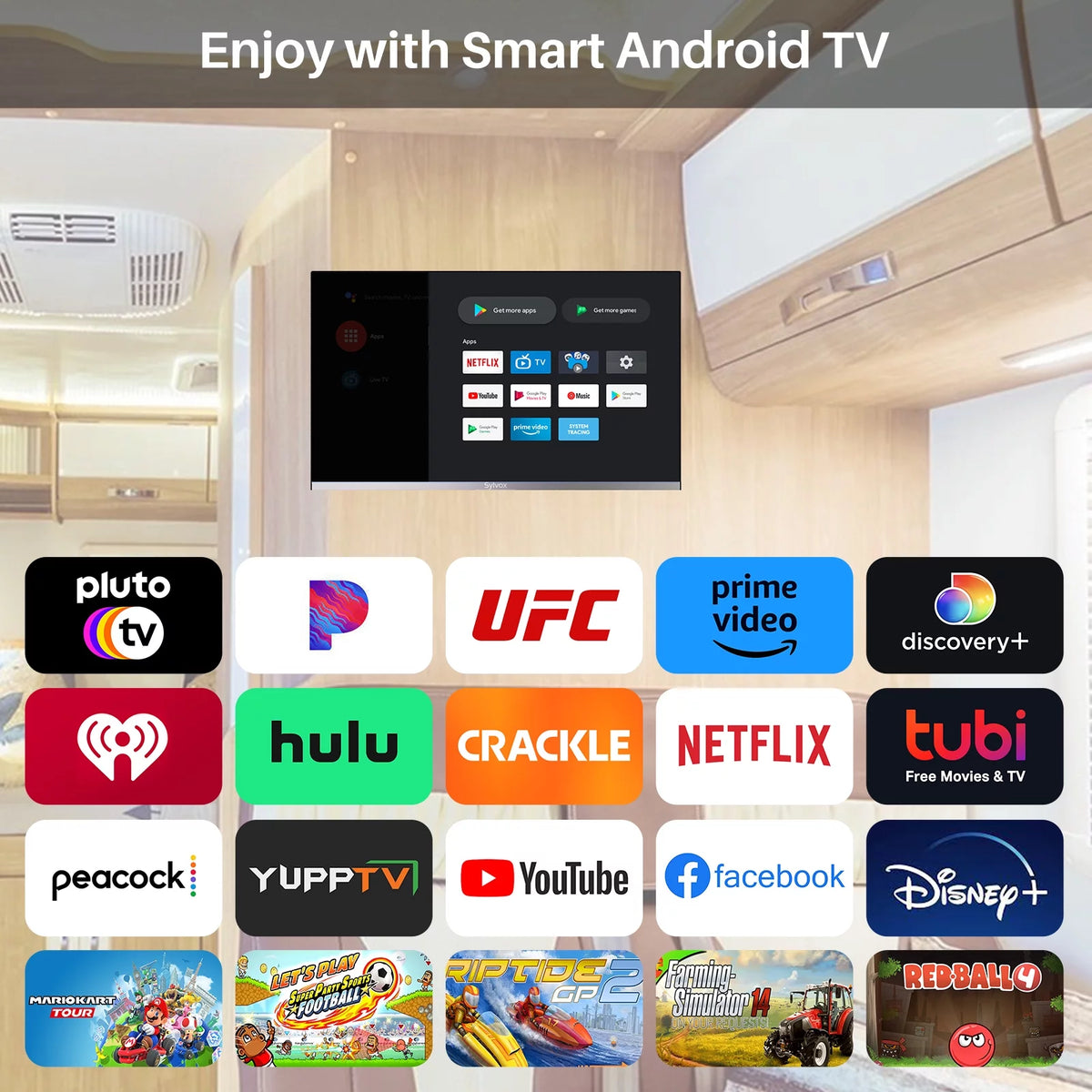 22 inch 12 Volt Smart TV with DVD Player D8970
