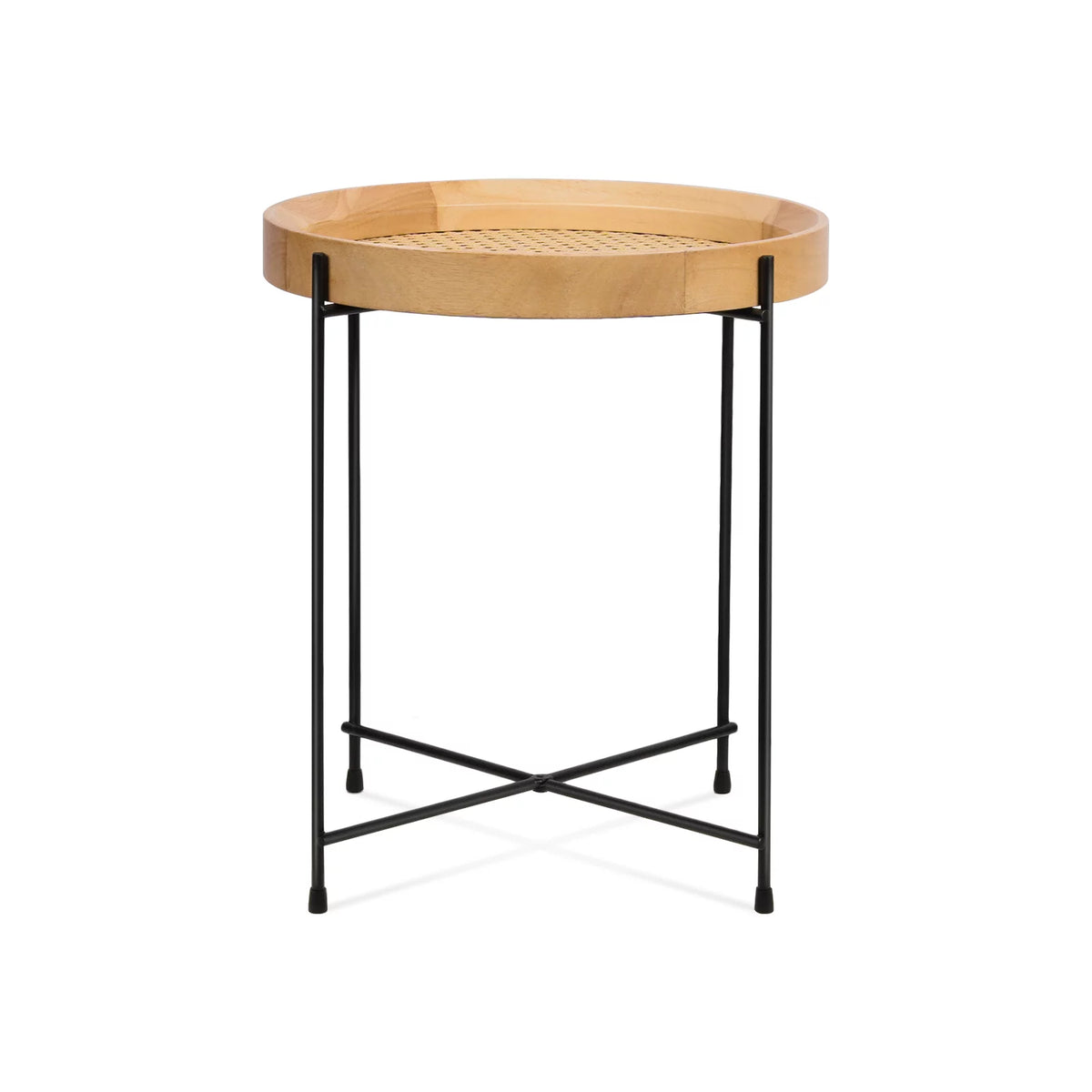 14.2" Round Rattan End Side Table V49256