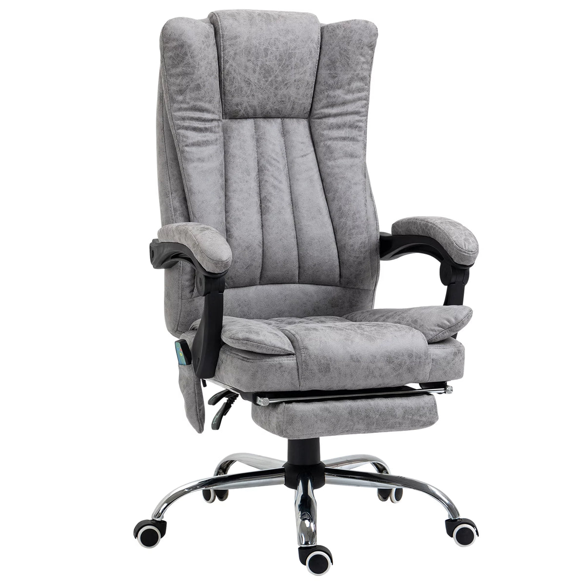 Gray Microfiber High Back Office Chair with Massage and Footrest F575