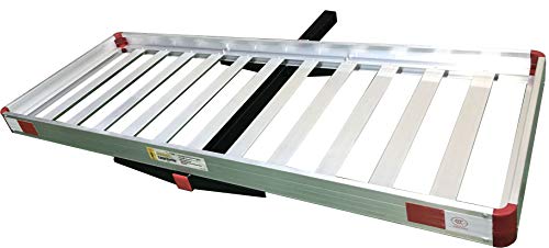 500-lb Capacity 50 inch x 22 inch Folding Aluminum Cargo Carrier Rack Basket with High Side Rails D114660