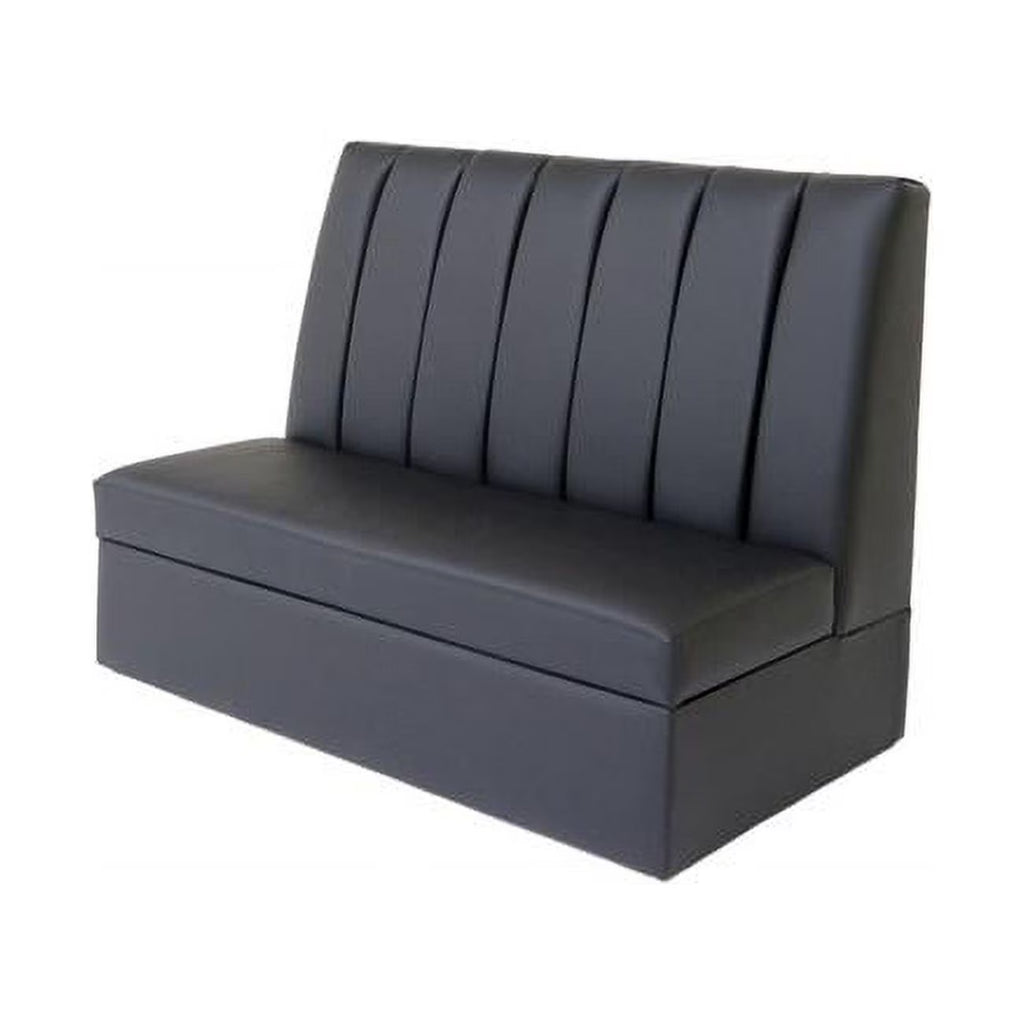 Black Faux Leather Armless Love Seat J267956