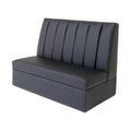 Black Faux Leather Armless Love Seat J267956