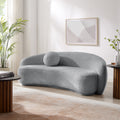 Grey Upholstered Sherpa Curve Back Sofa D610