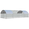 Lockable Large Metal Chicken Coop with Waterproof Cover L225104