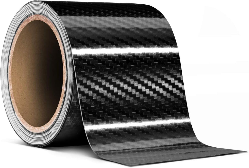 High Gloss Black Carbon Fiber Vinyl Wrap Tape Roll (12 Inch x 20ft) Pack of 2 Y928954