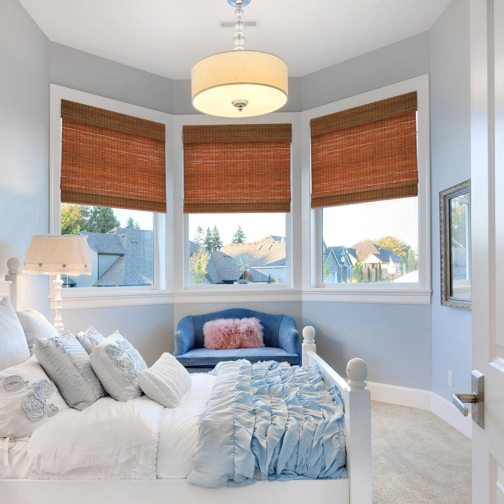 Cordless Maple Bamboo Roman Shade with Valance 35 in. W x 64 in. L M473732
