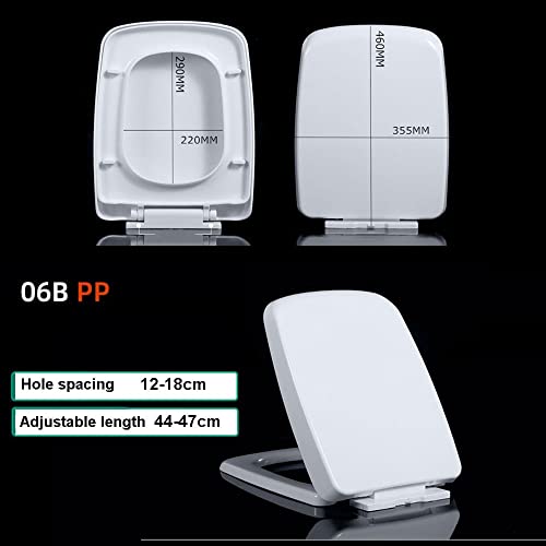 Square Toilet Seat with Adjustable Hinges W695