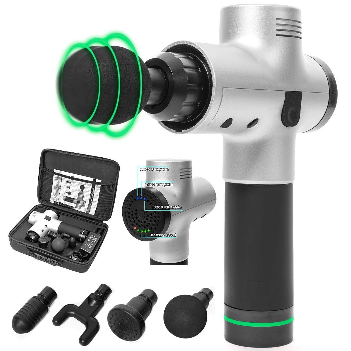 Handheld Cordless Deep Percussion Massage Gun with Case G56279