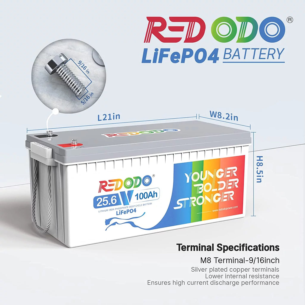 24V 100Ah LiFePO4 Lithium Battery with 100A BMS V771365