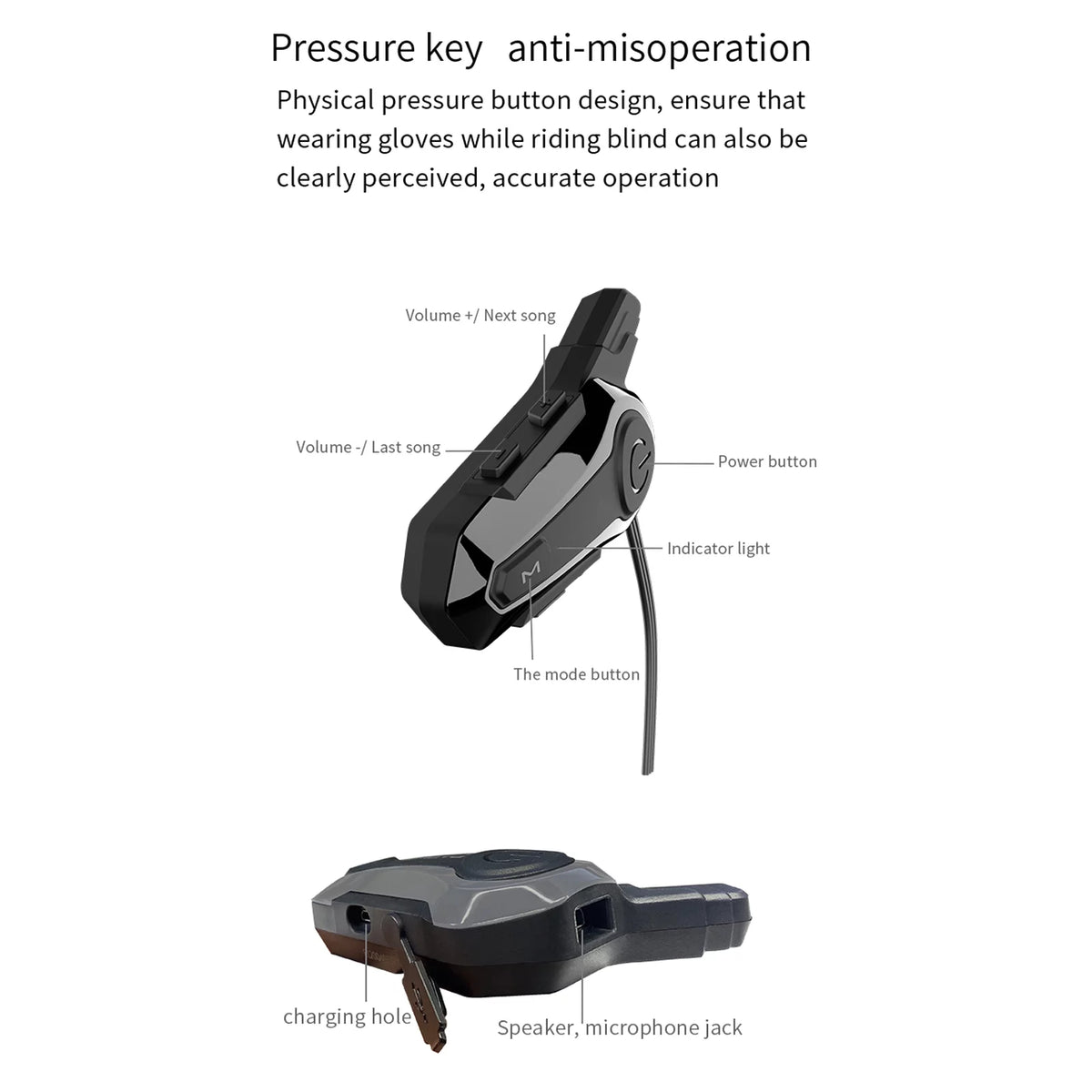 Waterproof Motorcycle BT Intercom Helmet BT Headset X944