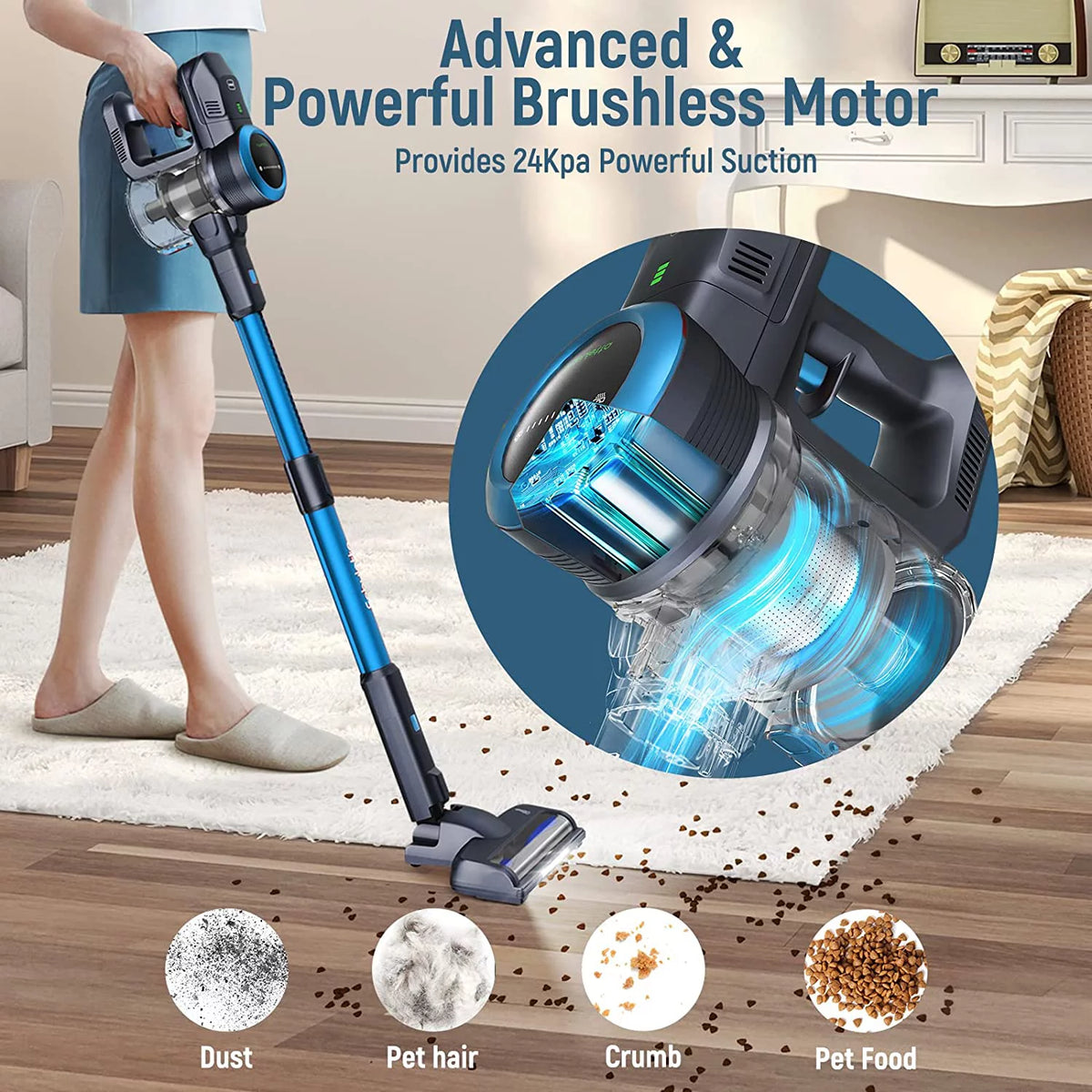Blue Cordless Stick Vacuum B636