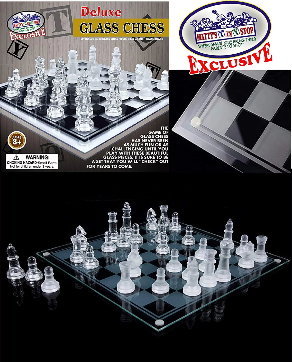 Small Glass Chess Set O715159