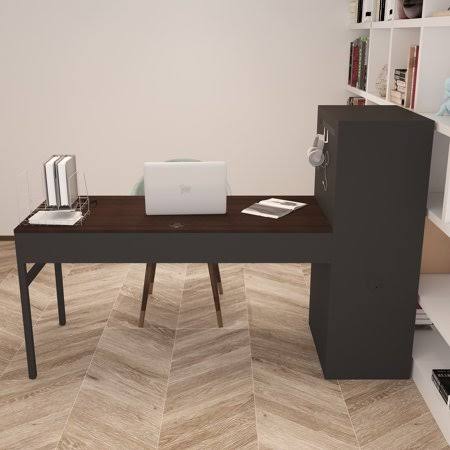 Computer Desk with File Cabinet and Drawers D1008