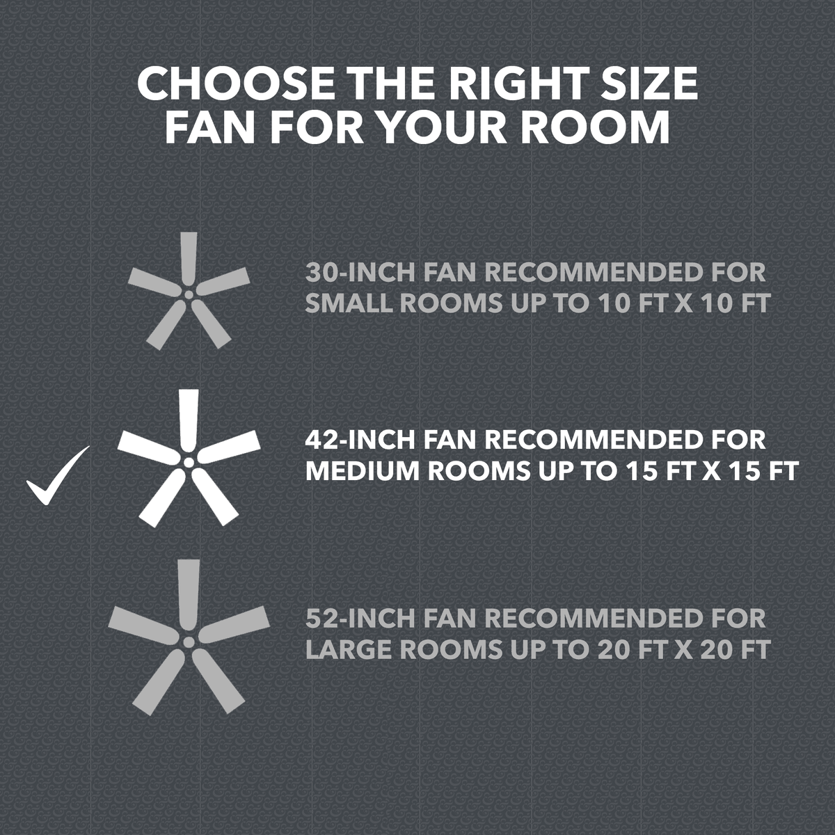 42" Matte Black Indoor Ceiling Fan with Lights W459