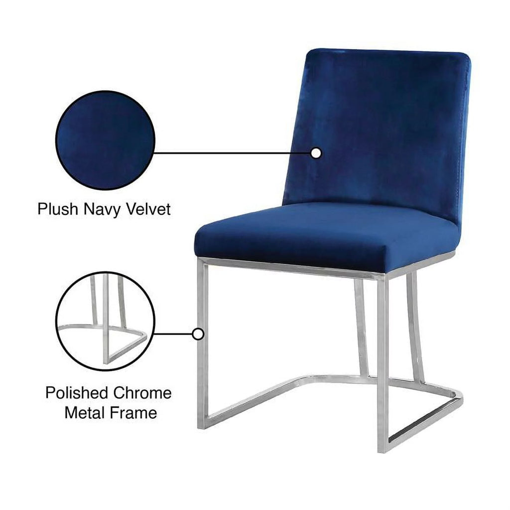 Navy Velvet Dining Chair Set of 2 V5802