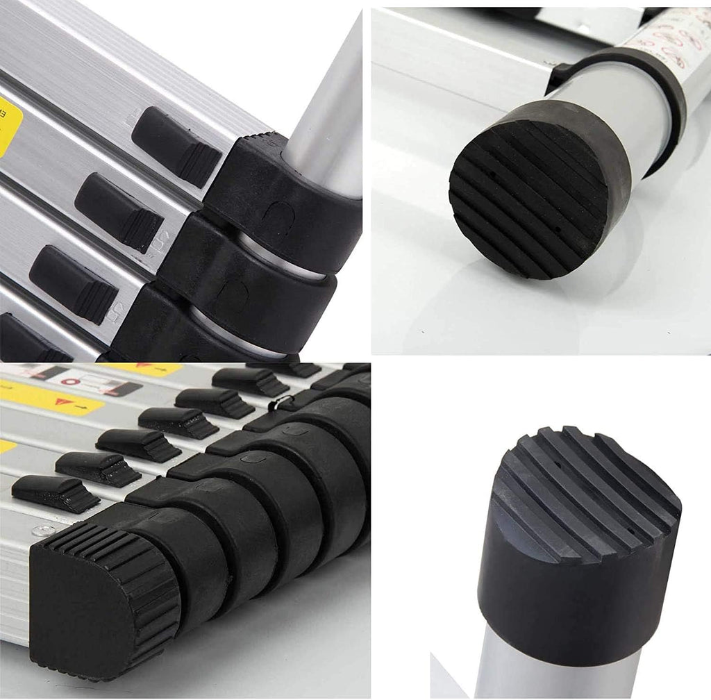 16.5FT/5M Telescopic Aluminum Extension Ladder with Slip-Proof Feet A4942