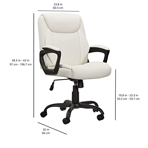 Black Padded Mid-Back Adjustable Office Chair with Armrest K142317