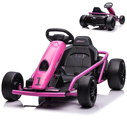 24V 9Ah Battery 300W*2 Motors 8MPH Drifting Go Kart White R135001