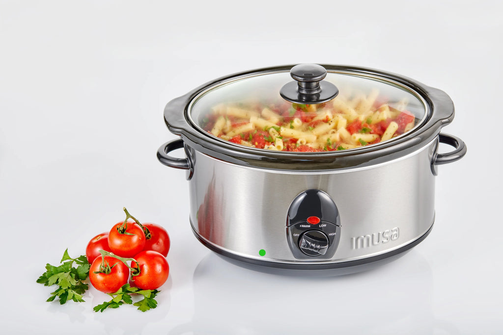5 Quart Stainless Steel Slow Cooker with Glass Lid and Detachable Base G8391