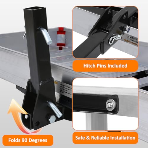500-lb Capacity 50 inch x 22 inch Folding Aluminum Cargo Carrier Rack Basket with High Side Rails D114660