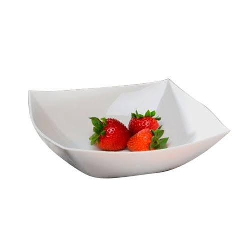 White 64oz Square Plastic Serving Bowls O791555