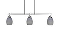 3 Island Light Brushed Nickel Gray Matrix Glass C78728