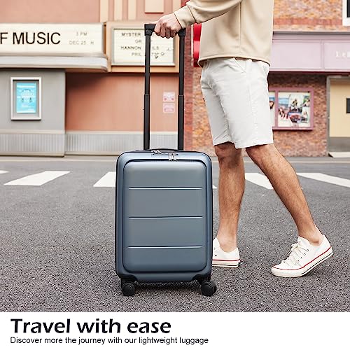 Night Navy 20in ABS+PC Carry On Spinner Suitcase C645