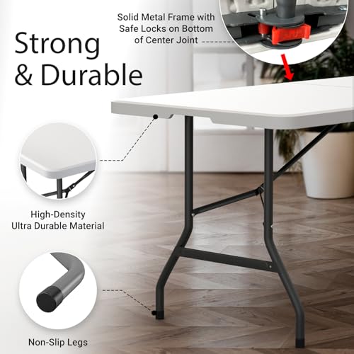 6 Feet Foldable Table with Steel Legs E603