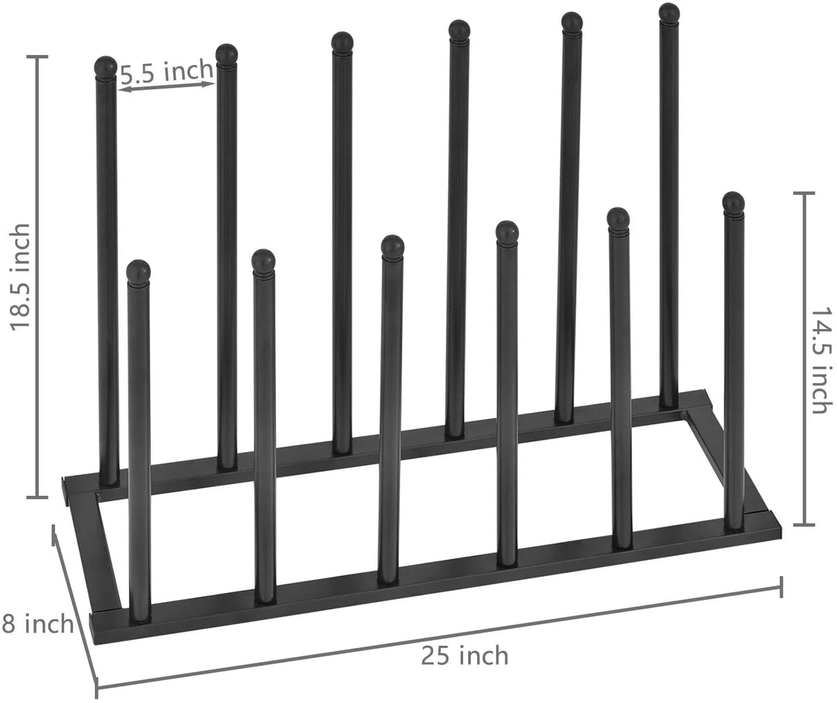 6-Pair Black Metal Boot Shoes Storage Rack Z8954
