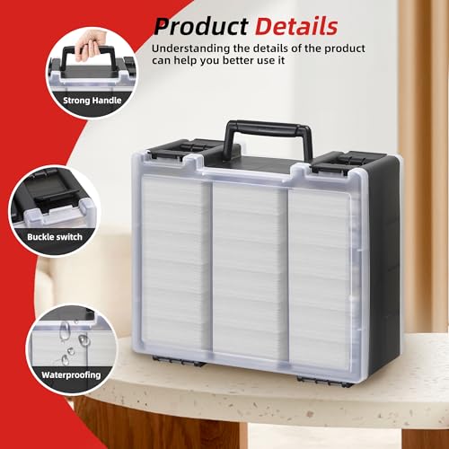 Clear Trading Card Storage Box for 3200+ Double Sided Card Deck Case T408155