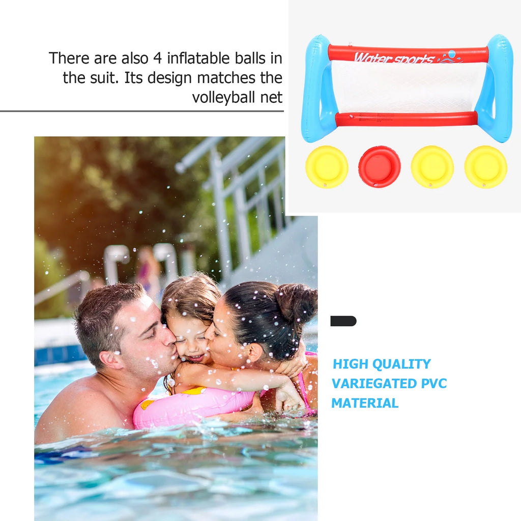 Inflatable Pool Float Set with Volleyball Net and Volleyballs Z394301