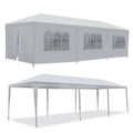 White Outdoor Gazebo Canopy Tent with 8 Removable Walls C52509