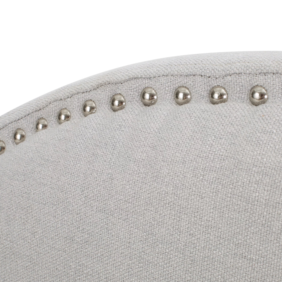 Light Gray Fabric Full/Queen Headboard with Nailhead Trim R34790