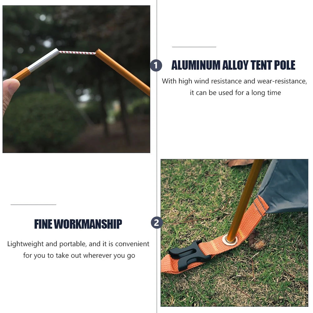 2Pcs Flexible Metal Tent Poles Folding Portable Camping Y6127